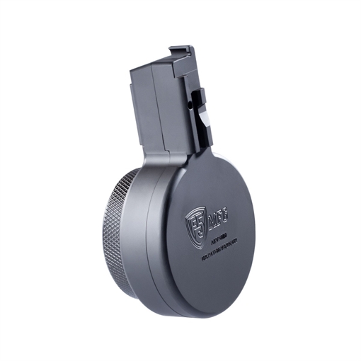 Picture of F5 MFG AK-V 9mm 50 Round Billet Aluminum Drum Magazine - Armor Black | Engraved F5 MFG logo F5-AKV-BLK