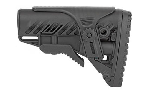 Picture of FAB Defense GLR-16 CP Tactical Buttstock for AR-15/ M16/ M4 w/Adjustable Cheek-Rest & Anti-Rattle Mechanism Black Polymer FXGLR16CP
