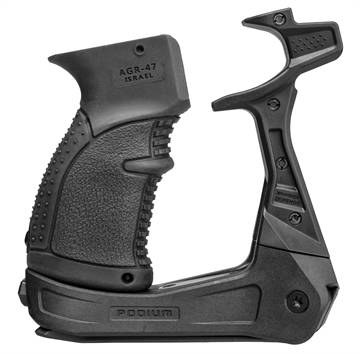 Picture of FAB Defense AK-Podium Bi-Pod for AK-47/ AK-74 Includes AGR-47 Pistol Grip Black Reinforced Polymer FXAKPODB