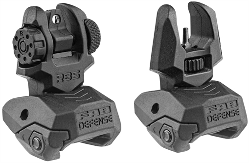 Picture of FAB Defense Front/Rear Folding Back-Up Sights AR-15/ M16/ M4 Low Profile Dual Aperture Rear Sight Black Polymer and Metal FXFRBS