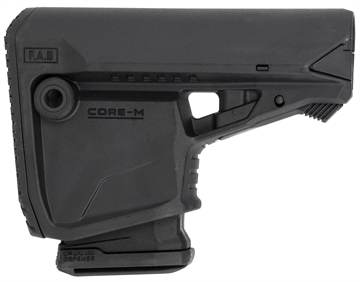 Picture of FAB Defense GL-Core Survival Buttstock w/Rubber Butt Pad & Built-In Mag Carrier for AR-Platform Compatible w/Mil-Spec & Commercial Tubes Black Polymer (Tube NOT Included) FXGLCOREMAGB