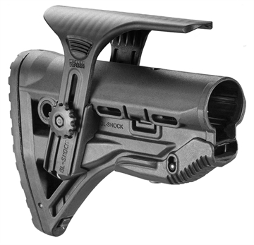 Picture of FAB Defense GL-Shock CP Buttstock for AR-15/ M16/ M4 w/Adjustable Cheek-Rest & Anti-Rattle Mechanism Black Mil-Spec Reinforced Polymer FXGLSHOCKCP