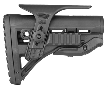 Picture of FAB Defense GL-Shock PCP Buttstock for AR-15/ M16/ M4 Adjustable Cheek-Rest w/Built-In Dual Picatinny Rail Black Mil-Spec Polymer FXGLSHOCKPC