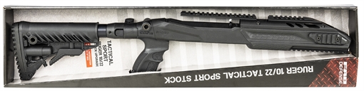 Picture of FAB Defense M4 Conversion Kit Matte Black Synthetic, Collapsible Left Side Folding, Fits Ruger 10/22, 2.51"- 30.70" OAL FXM4PR1022B