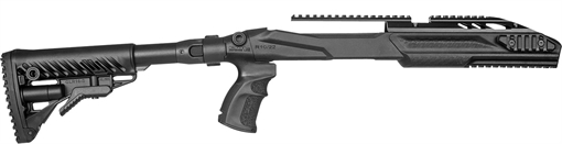 Picture of FAB Defense M4 Conversion Kit Chassis, Black, Adj. Folding GL-CORE Stock, Finger Groove Pistol Grip, Pic. Accessory Rails, Fits Ruger 10/22 (Standard & Bull Barrels) FXM4R1022B