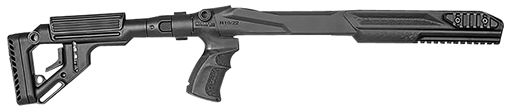 Picture of FAB Defense UAS-R Precision Stock Conversion Kit for Ruger 10/22 Left Side Folding w/Adjustable Cheekrest Matte Black Fiberglass Reinforced Polymer FXUASR1022B