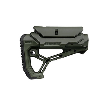 Picture of FAB Defense GL-Core CP Buttstock for AR-15/ M4 w/Adjustable Cheek-Rest OD Green Fiberglass Reinforced Polymer FXGLCORECPG