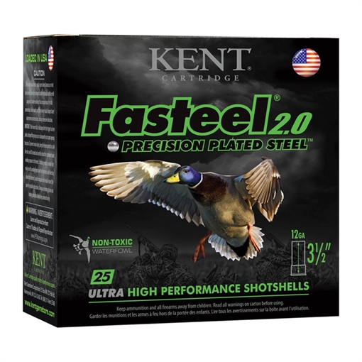Picture of Kent Cartridge Kent Fasteel 2.0 Precision Plated Steel Load 12 ga. 3.5 in. 1 3/8 oz. 4 Shot 25 rd. K1235FS40-4 K1235FS404