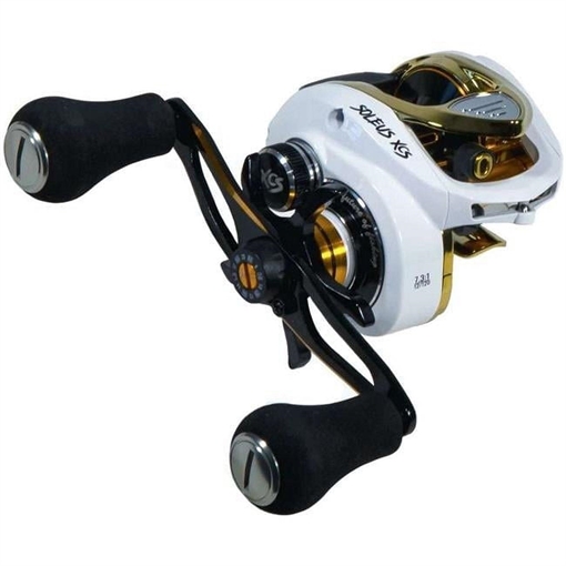 Picture of FAVORITE FISHING USA, LLC SOLEUS XCS CASTING REEL WHITE/GOLD XCS 6.6:1 RIGHT SLSW6XR
