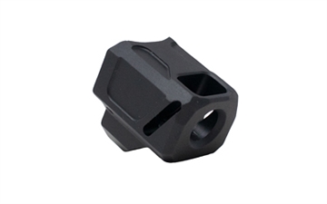Picture of Faxon Firearms EXOS-553, Compensator, 9MM, Fits Glock 17/19/34 Gen 5, Anodized Finish, Black FXFF-P-A-COMP-DS-G-03