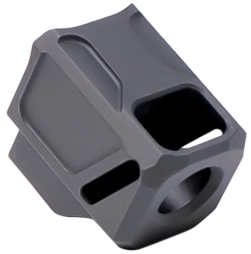 Picture of Faxon Firearms EXOS-533 Compensator Black Nitride 6061 Aluminum 1/2"x28 Threads 1.218" OAL Compatible w/ Glock 43X/48 FFPACOMPSSG02