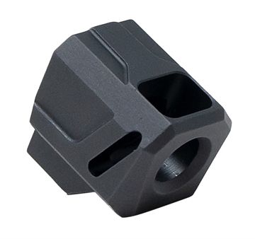 Picture of Faxon Firearms EXOS-524, Compensator, 9MM, Fits Smith & Wesson M&P Shield/Shield Plus, Anodized Finish, Black FF-P-A-COMP-SS-MP-01 FFPACOMPSSMP01