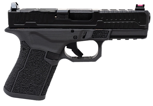 Picture of Faxon Firearms FX-19 Patriot Gen 2 Compact Frame 9mm Luger 15+1 Black DLC Match Grade Barrel, Optic Cut/Serrated Slide, Polymer Frame w/Picatinny Rail, Angled Grip FX-19-P-02