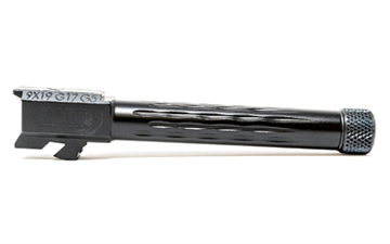 Picture of Faxon Firearms Match Series, Flame Fluted, 1:10 Twist Barrel, 9MM, Fits Glock 17 Gen 5, Threaded 1/2x28, Nitride Finish, Black GB910N175LGQ-T