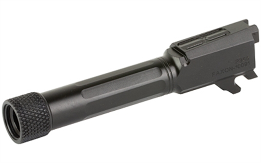 Picture of Faxon Firearms Match Series, 1:10 Twist Barrel, 3.7" Long, 9MM, For Sig Sauer P365, Threaded 1/2x28, Straight Fluted, Nitride Finish, Black 365B910NFSOQ-T 365B910NFSOQT