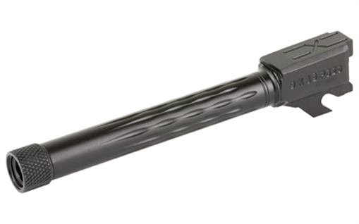 Picture of Faxon Firearms Match Series, 1:10 Twist Barrel, 5.5, 9MM, Flame Fluted, Fits Sig Sauer P320 Full Size, Threaded 1/2X28, Nitride Finish, Black 320B910NFLOQ-T 320B910NFLOQT