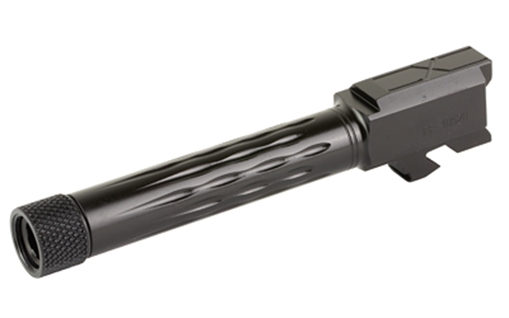 Picture of Faxon Firearms Match Series 9mm Luger Compatible w/Glock 45, Glock 19 Gen2-5 Black Nitride 416R Stainless Steel, Flame Fluted/Target Crown Barrel GB910N19LGQT
