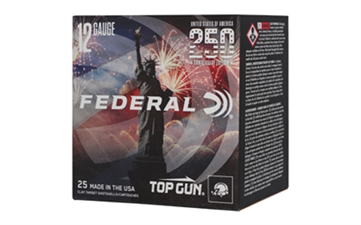 Picture of Federal Top Gun Target 250th Anniversary Shotshells 12 ga 2-3/4" 1-1/8 oz #8 1145 fps 25/ct TGL12US 8USA