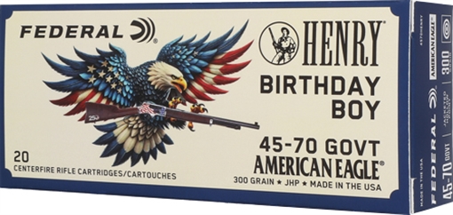Picture of Federal Henry 250th Anniversary Rifle Ammunition .45-70 Govt 300gr HP 1850 fps 20/ct 4570HENRY