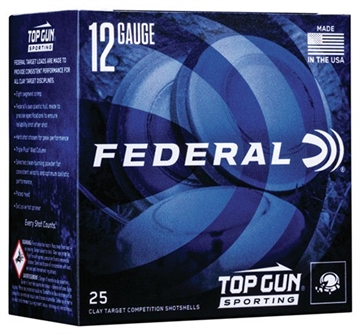 Picture of Federal Top Gun Sporting Shotshells 12ga 2-3/4" 1 oz 1330 fps #7.5 25/ct TGSF128 7.5 TGSF12875