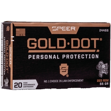 Picture of Speer Gold Dot Personal Protection 223Rem 55gr Soft Point 20 Per Box/10 Case 24468