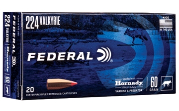 Picture of Federal Varmint & Predator 224Valkyrie 60gr Hornady V-Max 20 Per Box/10 Case V224VLKVM60