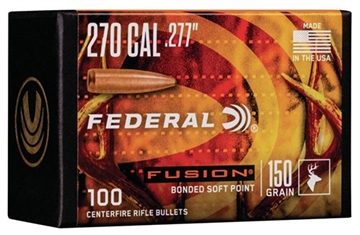 Picture of Federal Fusion Component 270 Win .277 150 gr Fusion Soft Point 100 Per Box/ 4 Case FB277F4