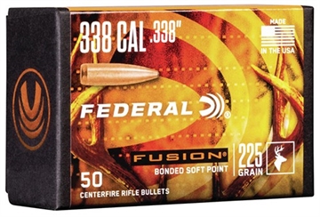 Picture of Federal 338 CALIBER (0.338'') 225GR BONDED SOFT POINT 50/BOX FB338F2