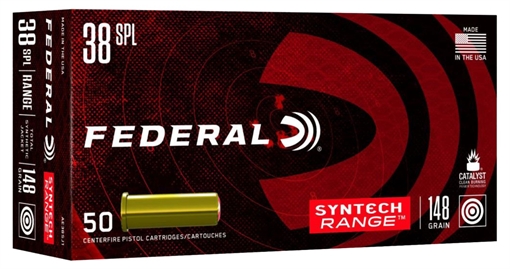 Picture of FEDERAL AMO 38 SPECIAL 148GR SYNTHETIC JACKET WAD CUTTER 50RD (10 BOX CASE) AE38SJ1