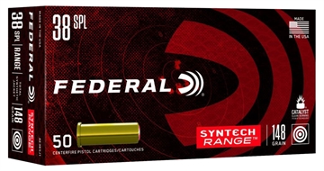 Picture of FEDERAL AMO 38 SPECIAL 148GR SYNTHETIC JACKET WAD CUTTER 50RD (10 BOX CASE) AE38SJ1