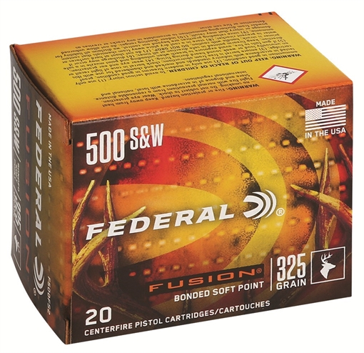 Picture of Federal Fusion Handgun 500S&W Mag 325gr Fusion Soft Point 20 Per Box/10 Case F500FS2