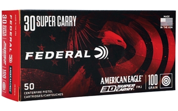Picture of Federal American Eagle Handgun 30Super Carry 100gr Full Metal Jacket 50 Per Box/20 Case AE30SCA