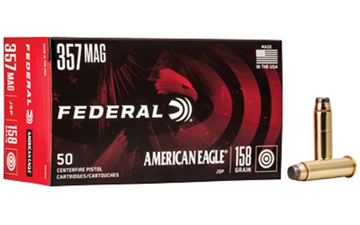 Picture of Federal American Eagle Handgun 357Mag 158gr Jacketed Soft Point 50 Per Box/20 Case AE357A