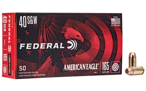 Picture of Federal American Eagle Handgun 40S&W 165gr Full Metal Jacket 50 Per Box/20 Case AE40R3