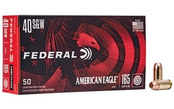 Picture of Federal American Eagle Handgun 40S&W 165gr Full Metal Jacket 50 Per Box/20 Case AE40R3