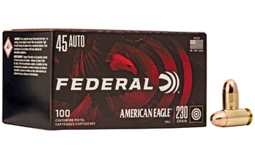 Picture of Federal American Eagle Handgun 45ACP 230gr Full Metal Jacket 100 Per Box/5 Case AE45A100