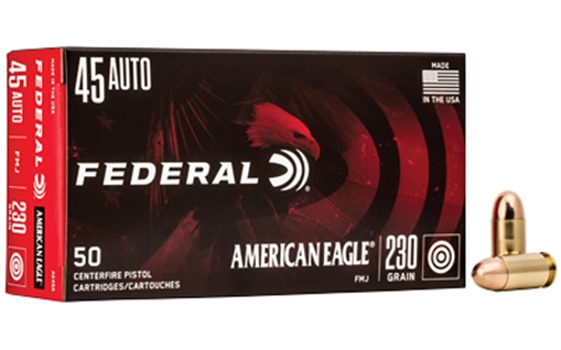 Picture of Federal American Eagle Handgun 45ACP 230gr Full Metal Jacket 50 Per Box/20 Case AE45A