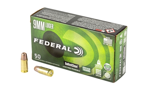 Picture of Federal BallistiClean Reduced Hazard Training 9mmLuger 100gr Lead Free Frangible 50 Per Box/20 Case BC9H1