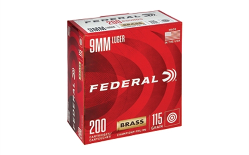 Picture of Federal Champion Training 9mmLuger 115gr Full Metal Jacket 200 Per Box/5 Case WM51992