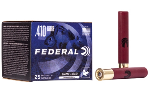 Picture of Federal GameShok, 410 Gauge, 3", #4, Max Dram, .6875oz, Shotshell Lead Shot, 25 Round Box H4134 H413 4