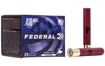 Picture of Federal GameShok, 410 Gauge, 3", #4, Max Dram, .6875oz, Shotshell Lead Shot, 25 Round Box H4134 H413 4