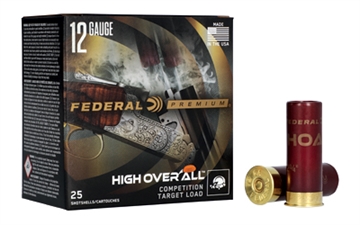 Picture of Federal Premium, High Over All, Competition Target Load, 12 Gauge 2.75", 3.25 Dram, #7.5, 24 Grams, Lead, 25 Round Box HOA1224H 7.5