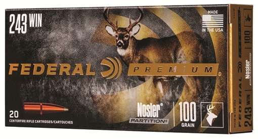 Picture of FEDERAL AMMO VITAL-SHOK 243WIN 100GR PARTITION 20/10 P243E