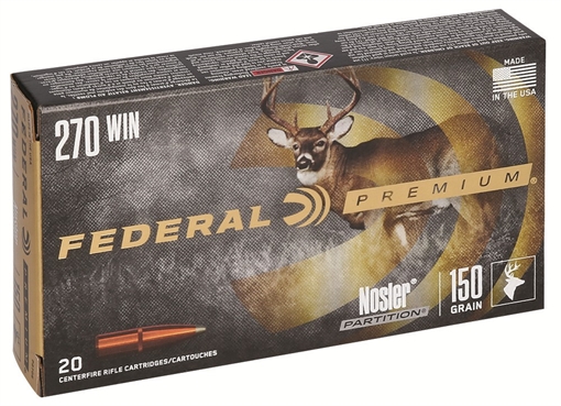 Picture of Federal Premium 270Win 150gr Nosler Partition 20 Per Box/10 Case P270E