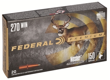 Picture of Federal Premium 270Win 150gr Nosler Partition 20 Per Box/10 Case P270E