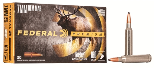 Picture of Federal Premium 7mmRemMag 160gr Nosler Partition 20 Per Box/10 Case P7RF