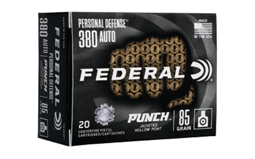 Picture of Federal Punch Personal Defense 380ACP 85gr Jacketed Hollow Point 20 Per Box/10 Case PD380P1