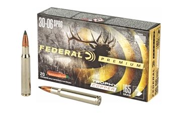 Picture of Federal Premium, 30-06, 165 Grain, Trophy Copper, Lead Free, 20 Round Box, California Certified Nonlead Ammunition P3006TC2