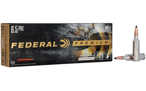Picture of Federal Premium, Trophy Copper, 6.5PRC, 120 Grain, Tipped Copper Bullet, 20 Round Box P65PRCTC1