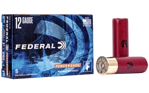 Picture of Federal F1314B Power-Shok Magnum 12Gauge 3" 41Pellets 1 15/16oz 4BuckShot 5 Per Box/50 Case F1314B F131 4B